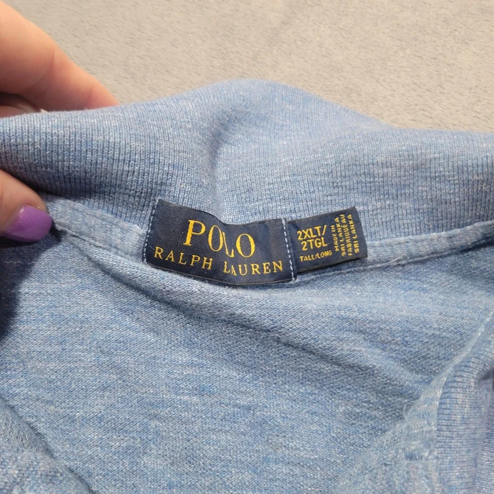 Polo Ralph Lauren Shirt Mens 2XLT Blue Mesh Short Sleeve Tall Pony Logo‎ Classic